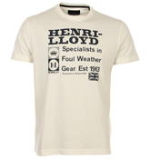 Henri Lloyd Dacha Cream T-Shirt with Printed Logo