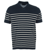 Henri Lloyd Duke Navy and White Knitted Polo Shirt