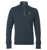 Henri Lloyd Fabio Navy 1/4 Zip Pique Sweatshirt