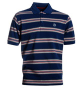 Henri Lloyd Lehar Navy Stripe Pique Polo Shirt
