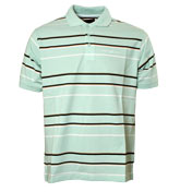 Henri Lloyd Pale Aqua Stripe Pique Polo Shirt