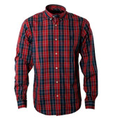 Red and Navy Check Long Sleeve Shirt