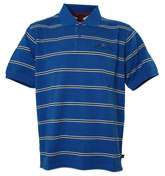 Royal Blue Stripe Pique Polo Shirt
