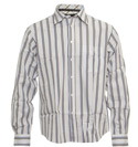 Silver, Black and Blue Stripe Long Sleeve Shirt