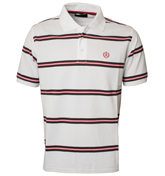 White Stripe Pique Polo Shirt