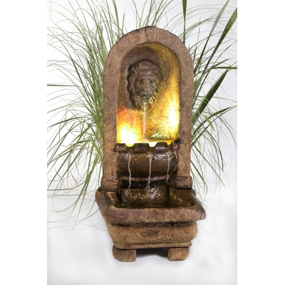 Henri Stuidos Henri Studios Lion Alcove Fountain