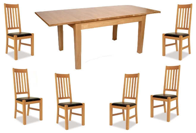 Oak Extending Dining Table and 6 or 8