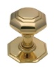 Brass Victorian Octagonal Centre Knob 3in