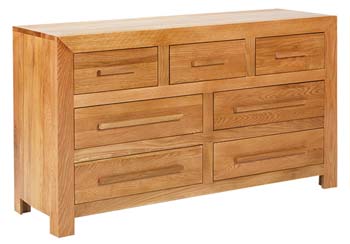 Caley Solid Oak 3+4 Drawer Chest