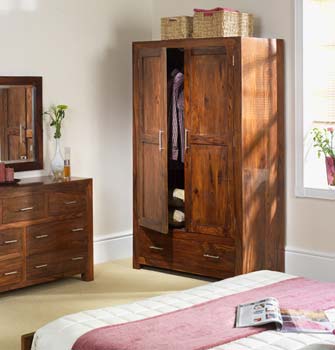 Heritage Furniture UK Ltd Clearance - Laguna Sheesham 2 Door Wardrobe