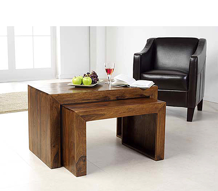 Heritage Furniture UK Ltd Laguna Sheesham Nest of 2 Coffee Tables