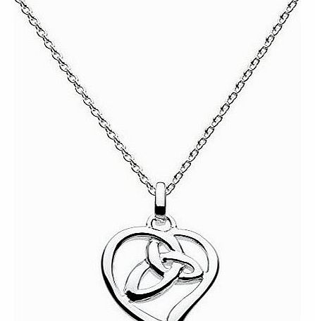 Heritage Womens Sterling Silver Celtic Knot In Heart Necklace, 92034HP 18``