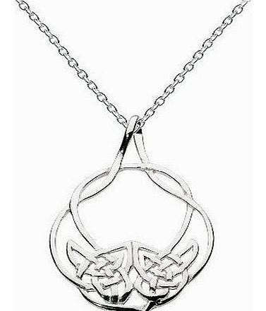 Womens Sterling Silver Celtic Large Open Woven Necklace 9212HP, 18``