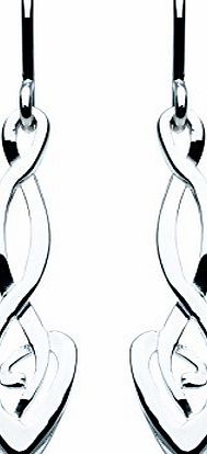 Heritage Womens Sterling Silver Celtic Organic Twist Drop Earrings 6232SB