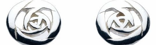 Heritage Womens Sterling Silver Mackintosh Open Rose Stud Earrings 41H0HP