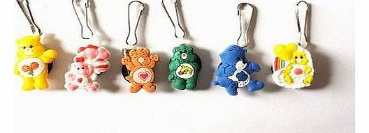 Hermes 6 pcs Sweet Care Bears Zipper Pull / Zip pull Charms for Jacket Backpack Bag Pendant Colors may vary