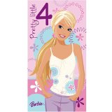 Barbie Birthday Card Age 4 Size 125 x 234mm