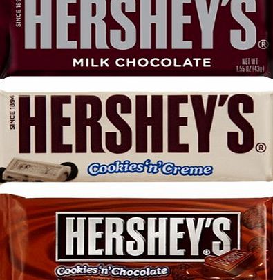 Hersheys Chocolate Bar Mix (Cookies amp; Cream, Chocolate Cookies, Chocolate)