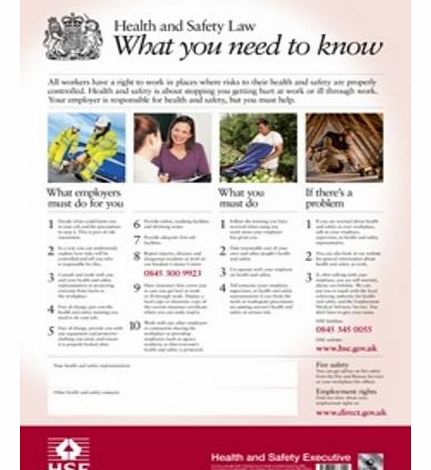 Hi-Glo Health and Safety Law: What You Need to Know (Hse Law Poster)