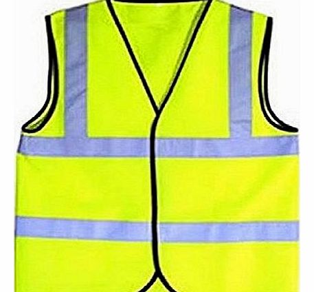 Child Hi Visibility Yellow Safety Reflective Vest Unisex Top (Med 6-8 Years)