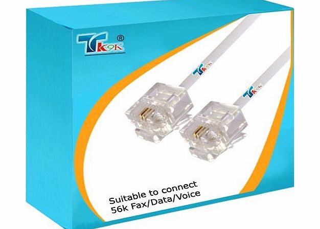 Hi-Tec 20m ADSL Cable - Premium Quality / Gold Plated Contact Pins / High Speed Internet Broadband / Router or Modem to RJ11 Phone Socket or Microfilter / White /-By HiTech Products