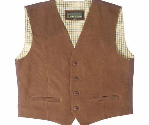 Hidepark 004 : Leather Waistcoat Tan, XX-Large