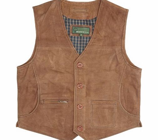 Hidepark Rico : All Leather Waistcoat Tan, Large
