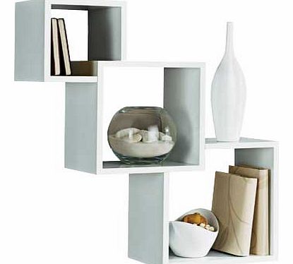 HIGH Gloss Geometric Cube Shelves - White