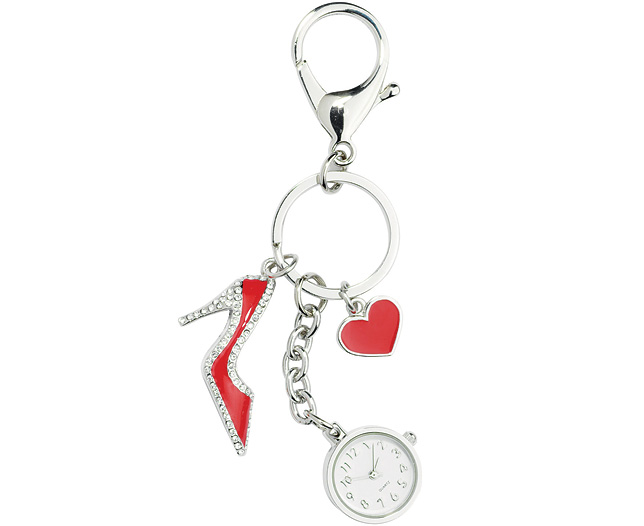 High Heel Shoe Round Watch Charm Bracelet