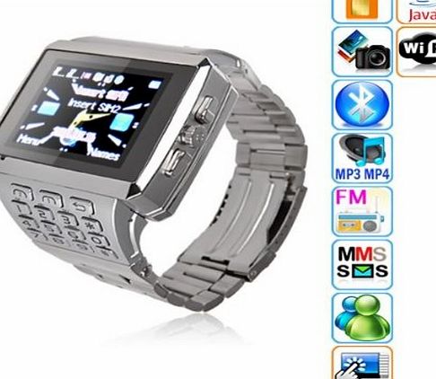 High quality Hotamp;New Dual SIM Stainless Watch Phone,The First Watch Phone,Support WiFi / Java / Bluetooth / F