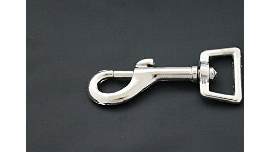 HIKS Products Heavy Duty 25mm 1`` Square Eye x 74mm long Nickel Plated Metal Snap Hook Trigger Clip Swivel Clasp ideal for use with Dog Lead amp; Horse rug leg straps