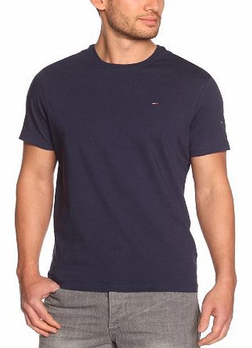 Hilfiger Denim Mens Crew Neck 1/2 Sleeve T-Shirt - Blue - Blau (409 PEACOAT) - 54 (Brand size: XXL)
