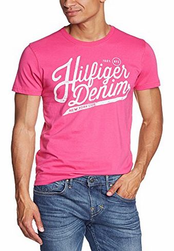 Hilfiger Denim Mens Federer Cn Tee S/S Crew Neck Short Sleeve T-Shirt, Pink (Lilac Rose-Pt 563), Small