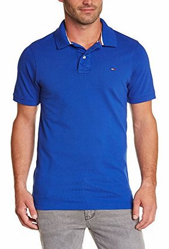Mens Pilot Flag Short Sleeve Polo Shirt, Blue (Surf The Web), Large