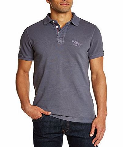 Mens Pilot G/D Script Polo S/S Plain Polo Short Sleeve Polo Shirt Polo Shirt, Grey (Grisaille), Large
