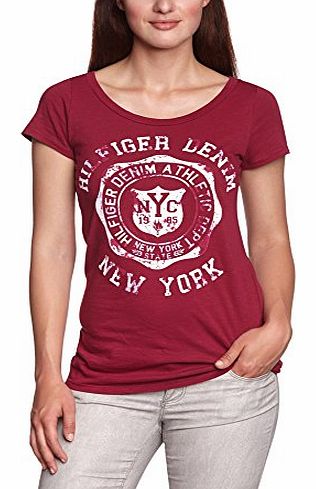 Hilfiger Denim Womens Lexington 1 Sn Crew Neck Short Sleeve T-Shirt, Red (Beet Red/Peacoat), Size 8 (Manufacturer Size:X-Small)