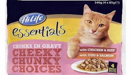Essentials Cat Food Chunky Choices in Gravy 52 x 85g Pouches