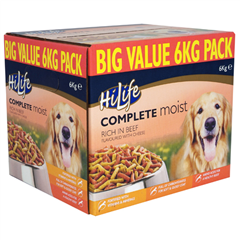 HiLife Moist Menus Complete Dog Food with Beef and#38; Cheese 6kg