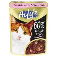 hilife Pouch Tuna and Salmon 100g Pack of 16
