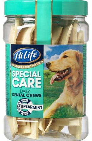 HiLife Special Care Daily Dental Dog Chews Spearmint 3 x Jars - Total 36 Chews
