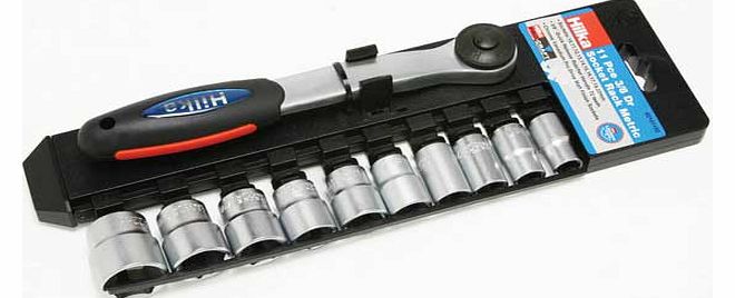 Hilka 11 Piece 3/8 Sockets Rack MM