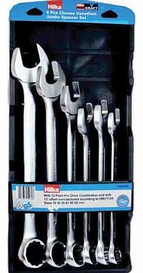 Hilka 6 Piece Jumbo Chrome Vanadium Combination