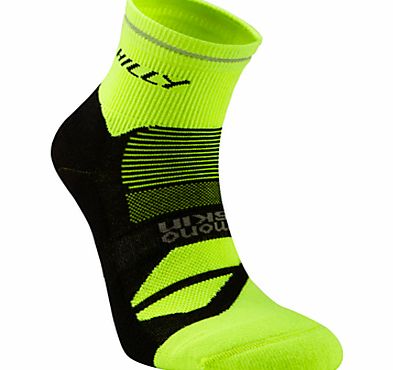 Hilly Monoskin Nite Training Socks, Black/Yellow