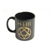 him Mug - Gold Heartagram (Black)