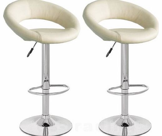 HinHocker - 2x Bar Stool, Bar Chairs, Cream