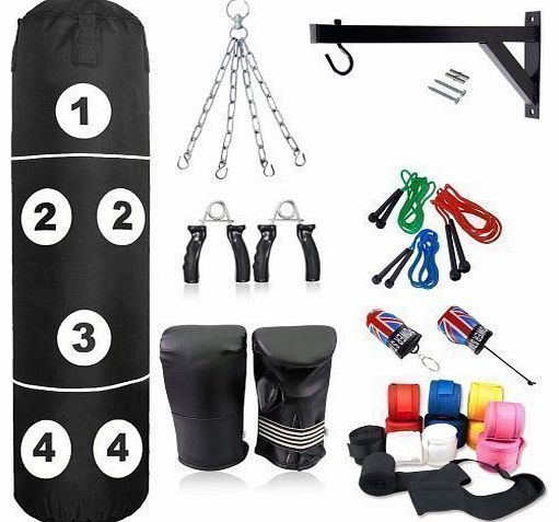 4ft 6pcs white target canvas punch bag with bracket