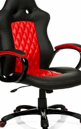 hjh OFFICE  Racer 621844 Executive / Office Chair Artificial Leather Red and Black