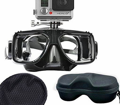 Gopro Swimming Scuba Freediving Snorkeling Mask Compatible Hero 1, 2, 3, 3+,4, for Diving, with Gift Box+ Silicone Swimming Cap for Women and Men