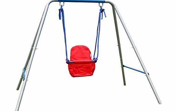 Outdoor Folding Swing Toddler Garden Baby Swing with safery seat for Kids, Nursery Swing Red, Best Birthday Gift