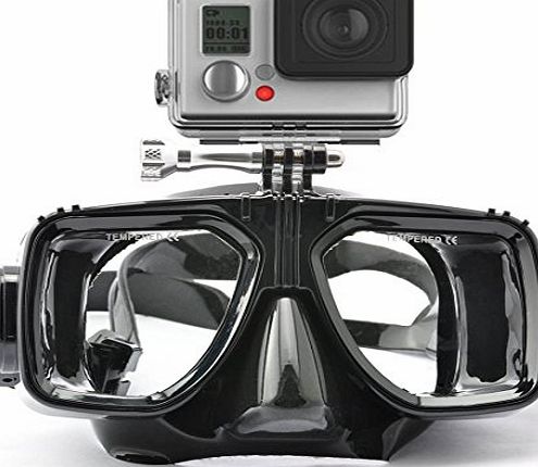 HLC Swimming Scuba Dive Snorkeling Diving Mask Black Compatible Gopro Hero 1, 2, 3, 3 , 4, for Diving